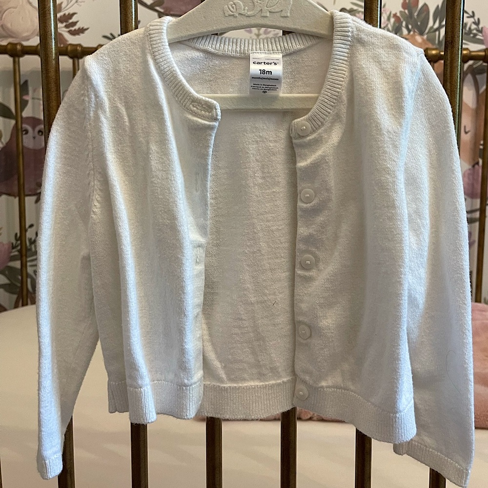 Carters white button up sweater 🤍